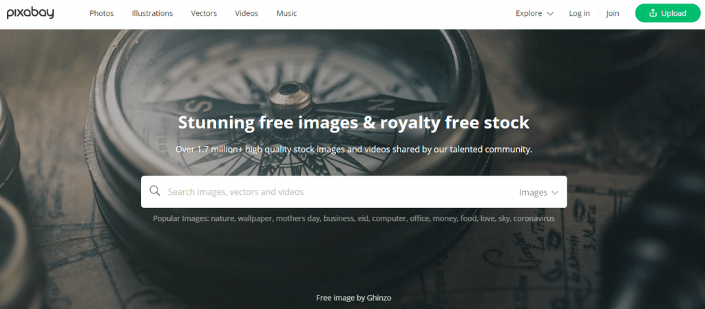 Pixabay Website for Digital Marketing Images