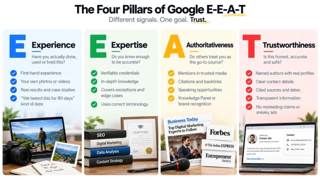 four pillars of google e-e-a-t